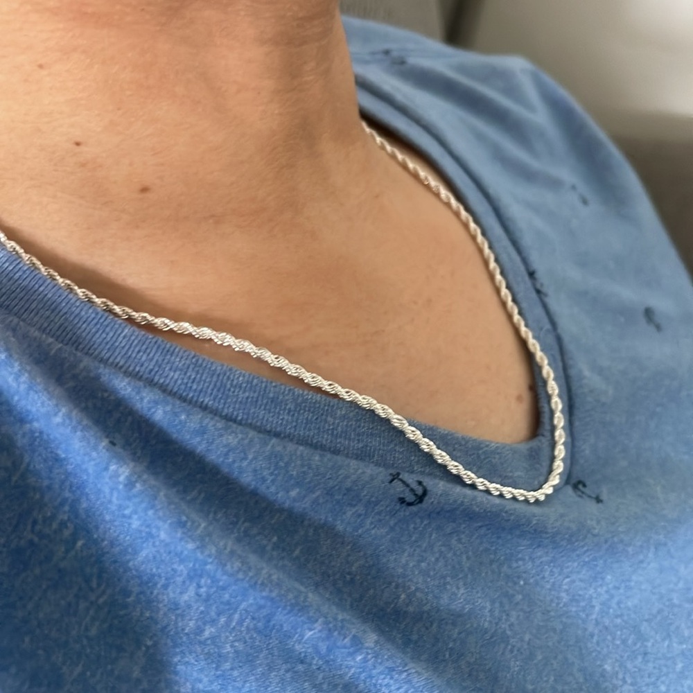 - 925 Sterling Silver Rope Chain - Picture 9 of 10